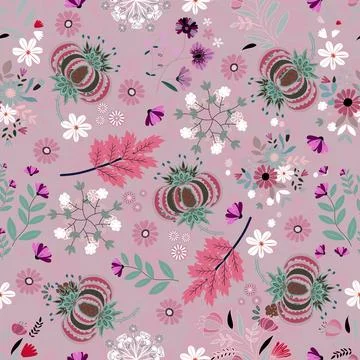 Floral seamless pattern ,flower branches seamless pattern , vector Illustrazione stock