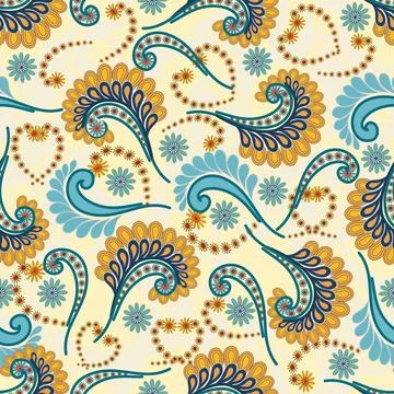 Floral seamless pattern ,flower branches seamless pattern , vector 库存插图