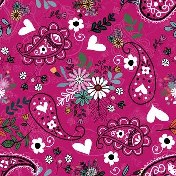Floral seamless pattern ,flower branches seamless pattern , vector 库存插图