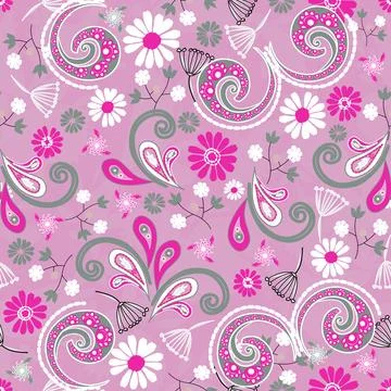 Floral seamless pattern ,flower branches seamless pattern , vector Illustrazione stock