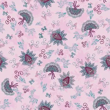 Floral seamless pattern ,flower branches seamless pattern , vector Stockillustratie