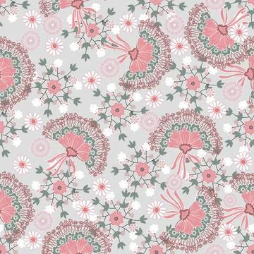 Floral seamless pattern ,flower branches seamless pattern , vector イラスト素材