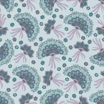Floral seamless pattern ,flower branches seamless pattern , vector イラスト素材