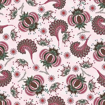 Floral seamless pattern ,flower branches seamless pattern , vector 库存插图
