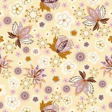 Floral seamless pattern ,flower branches seamless pattern , vector イラスト素材