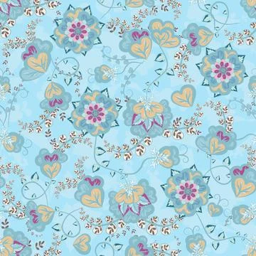 Floral seamless pattern ,flower branches seamless pattern , vector イラスト素材