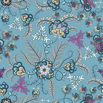 Floral seamless pattern ,flower branches seamless pattern , vector Stockillustratie