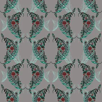 Floral seamless pattern ,flower branches seamless pattern , vector Illustrazione stock