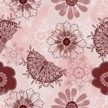 Floral seamless pattern ,flower branches seamless pattern , vector イラスト素材
