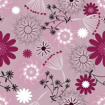 Floral seamless pattern ,flower branches seamless pattern , vector Stockillustratie