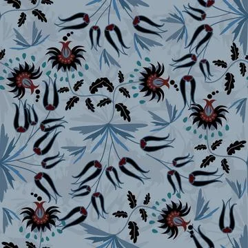 Floral seamless pattern ,flower branches seamless pattern , vector Illustrazione stock