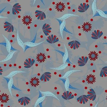 Floral seamless pattern ,flower branches seamless pattern , vector Stockillustratie