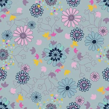 Floral seamless pattern ,flower branches seamless pattern , vector Stockillustratie
