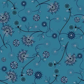 Floral seamless pattern ,flower branches seamless pattern , vector Stockillustratie