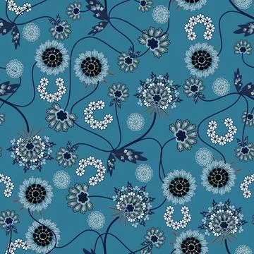 Floral seamless pattern ,flower branches seamless pattern , vector Illustrazione stock