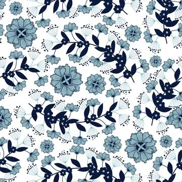 Floral seamless pattern ,flower branches seamless pattern , vector イラスト素材