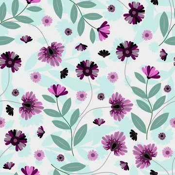 Floral seamless pattern ,flower branches seamless pattern , vector イラスト素材