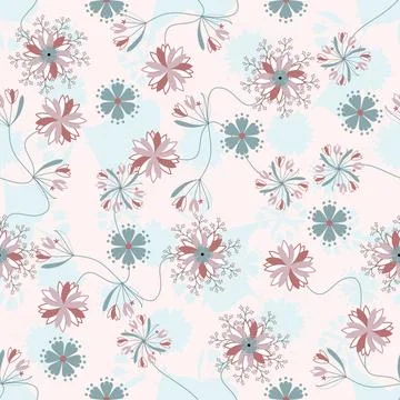 Floral seamless pattern ,flower branches seamless pattern , vector Illustrazione stock