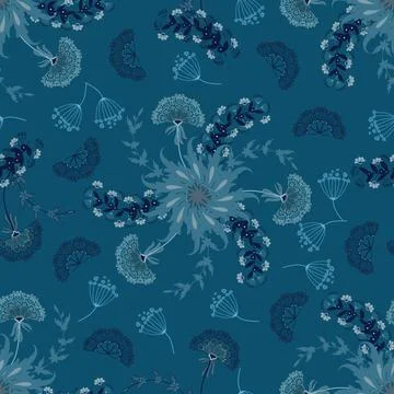 Floral seamless pattern ,flower branches seamless pattern , vector イラスト素材