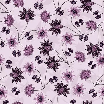 Floral seamless pattern ,flower branches seamless pattern , vector イラスト素材