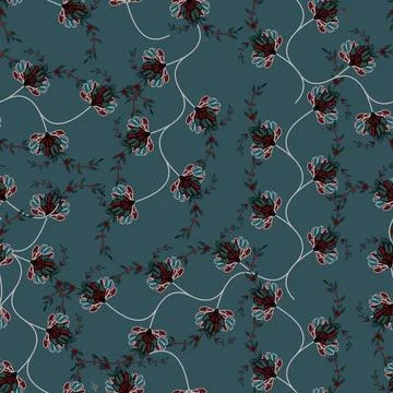 Floral seamless pattern ,flower branches seamless pattern , vector イラスト素材