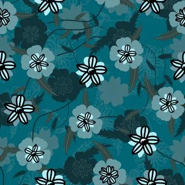 Floral seamless pattern ,flower branches seamless pattern , vector イラスト素材