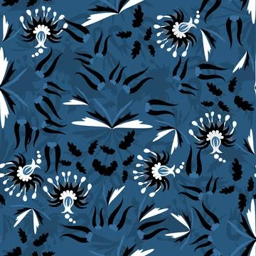 Floral seamless pattern ,flower branches seamless pattern , vector Illustrazione stock