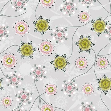 Floral seamless pattern ,flower branches seamless pattern , vector イラスト素材