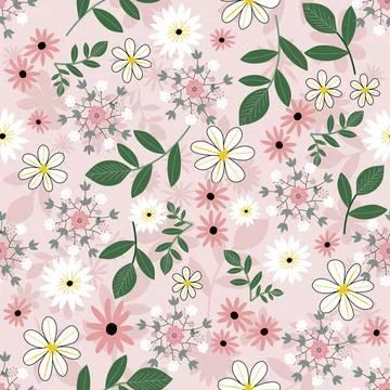 Floral seamless pattern ,flower branches seamless pattern , vector Illustrazione stock