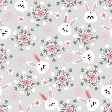 Floral seamless pattern ,flower branches seamless pattern , vector イラスト素材