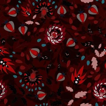 Floral seamless pattern ,flower branches seamless pattern , vector イラスト素材