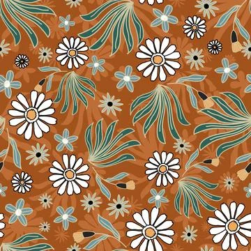 Floral seamless pattern ,flower branches seamless pattern , vector Illustrazione stock