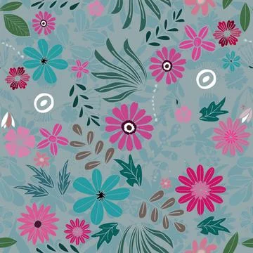 Floral seamless pattern ,flower branches seamless pattern , vector イラスト素材