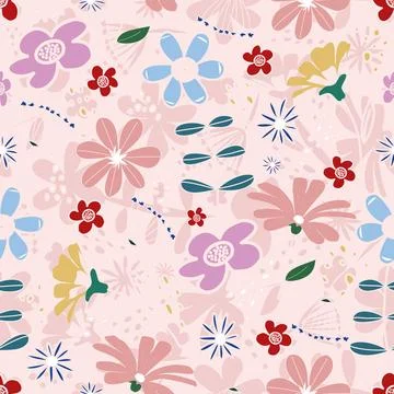 Floral seamless pattern ,flower branches seamless pattern , vector イラスト素材