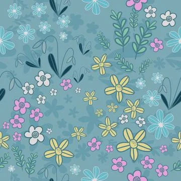 Floral seamless pattern ,flower branches seamless pattern , vector Stockillustratie
