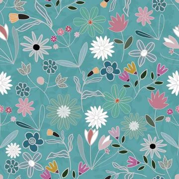 Floral seamless pattern ,flower branches seamless pattern , vector Stockillustratie