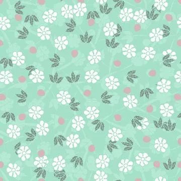 Floral seamless pattern ,flower branches seamless pattern , vector イラスト素材