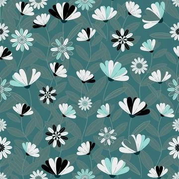 Floral seamless pattern ,flower branches seamless pattern , vector Illustrazione stock