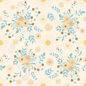 Floral seamless pattern ,flower branches seamless pattern , vector イラスト素材