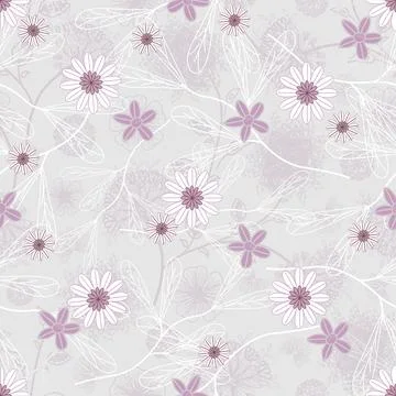 Floral seamless pattern ,flower branches seamless pattern , vector イラスト素材
