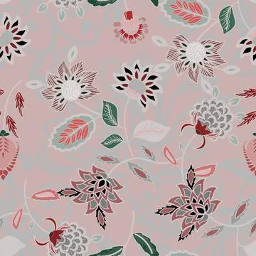 Floral seamless pattern ,flower branches seamless pattern , vector Illustrazione stock