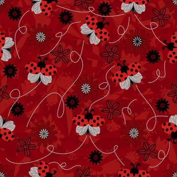 Floral seamless pattern ,flower branches seamless pattern , vector イラスト素材