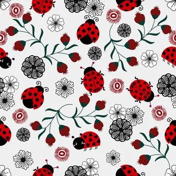 Floral seamless pattern ,flower branches seamless pattern , vector イラスト素材