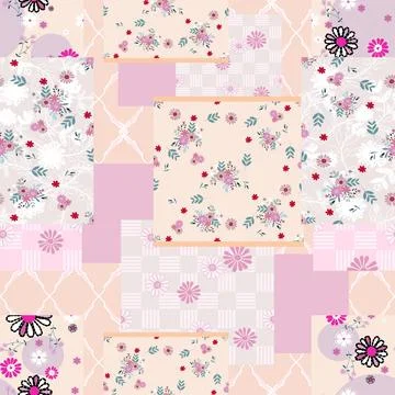 Floral seamless pattern ,flower branches seamless pattern , vector Illustrazione stock