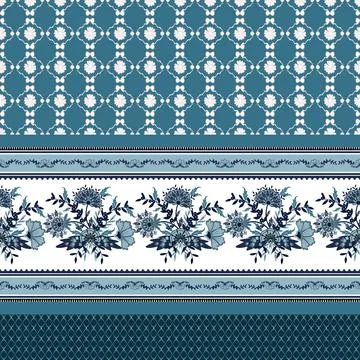 Floral seamless pattern ,flower branches seamless pattern , vector Illustrazione stock