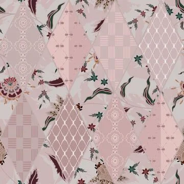 Floral seamless pattern ,flower branches seamless pattern , vector イラスト素材