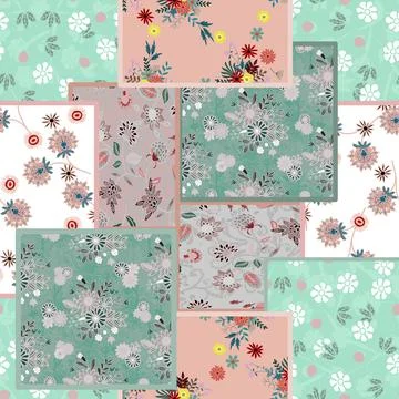 Floral seamless pattern ,flower branches seamless pattern , vector イラスト素材