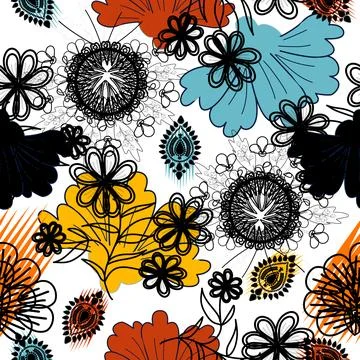 Floral seamless pattern ,flower branches seamless pattern , vector Stockillustratie