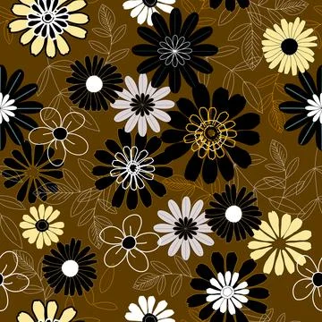 Floral seamless pattern ,flower branches seamless pattern , vector 스톡 일러스트