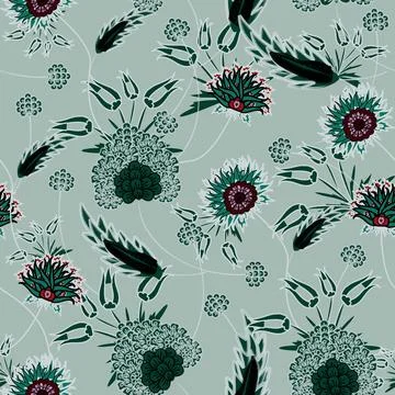 Floral seamless pattern ,flower branches seamless pattern , vector 스톡 일러스트